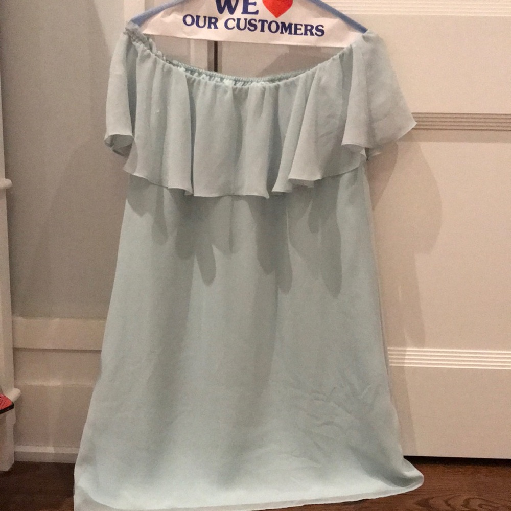 Off the Shoulder Mint Dress